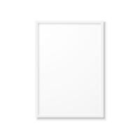 Realistic image frame with gray border and shadow. Isolated on white background. Minimalistic geometric design. Empty space for your content. Can be used like mockup, template, poster, card etc vector