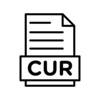 CUR File Document Icon black and white sign vector