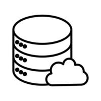 Cloud database icon black and white sign vector
