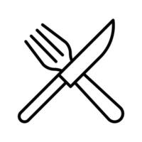 Cutlery icon black and white sign vector
