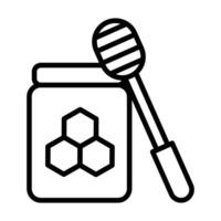 Honey jar with dipper icon vector