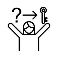 Problem solving skills icon black and white sign vector