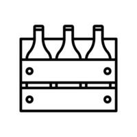 beer bottles in basket icon black and white sign vector