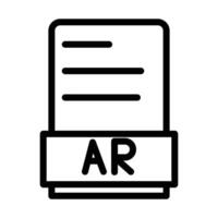 AR File Document Icon design in filled and outlined style vector