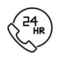 24 hours icon design in filled and outlined style vector