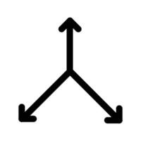 3 arrow way icon design in filled and outlined style vector