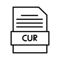 CUR File Document Icon design in filled and outlined style vector