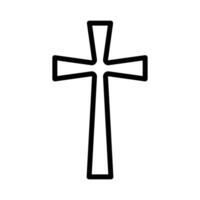 Christian Cross icon design in filled and outlined style vector