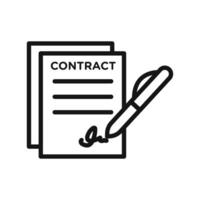 Contract signing icon vector