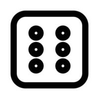 Dice Six Icon design in filled and outlined style vector