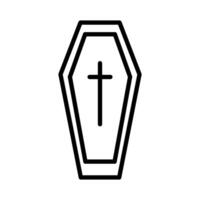 Halloween coffin icon design in filled and outlined style vector