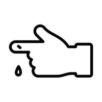 Hand with blood drop icon design in filled and outlined style vector