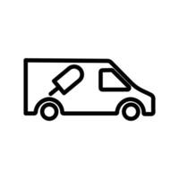 Ice cream van icon design in filled and outlined style vector