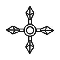 japanese ninja shuriken icon design in filled and outlined style vector
