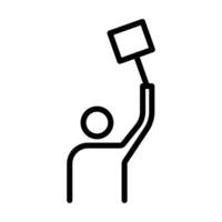 Man protests with a poster icon design in filled and outlined style vector