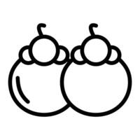 Mangosteen icon design in filled and outlined style vector