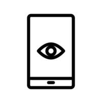 Mobile Eye Icon design in filled and outlined style vector