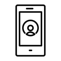 Mobile user icon design in filled and outlined style vector