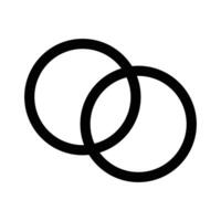 Overlapping icon design in filled and outlined style vector
