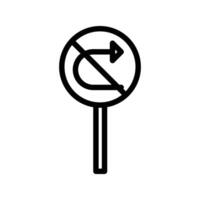 No U turn sign icon design in filled and outlined style vector