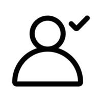Profile check icon design in filled and outlined style vector
