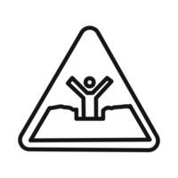 Quicksand and Mud Danger Sign icon vector