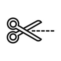 Scissors with cut lines icon vector