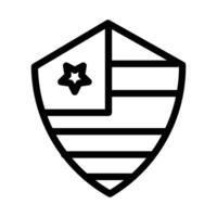 Shield USA flag icon design in filled and outlined style vector
