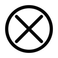 Simple cross line icon design in filled and outlined style vector