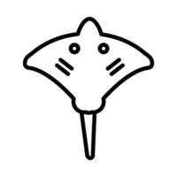 Stingray icon design in filled and outlined style vector