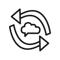 Synchronization icon outline vector