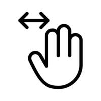 Three fingers horizontal scroll icon design in filled and outlined style vector