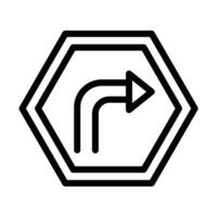 Turn to the Right Icon design in filled and outlined style vector