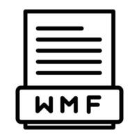 WMF File Document Icon design in filled and outlined style vector