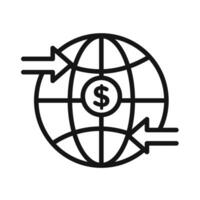 world payment transfer icon design in filled and outlined style vector