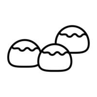 belgian buns icon design in filled and outlined style vector