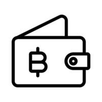 bitcoin wallet icon design in filled and outlined style vector