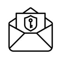email security key icon vector