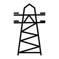 electrical energy tower icon design in filled and outlined style vector