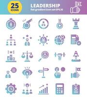 Leadership flat gradient Editable Icons set. vector
