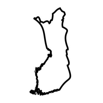 mapa de Finlandia icono diseño en lleno y resumido estilo vector