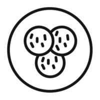 shaobing icon outline vector