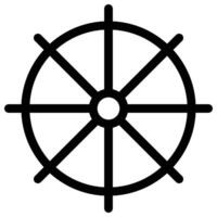 steeiring wheel rudder design in filled and outlined style vector