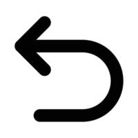 u turn arrow icon design in filled and outlined style vector