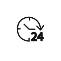 24 hours icon linear graphics sign vector