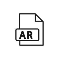 AR File Document Icon linear graphics sign vector