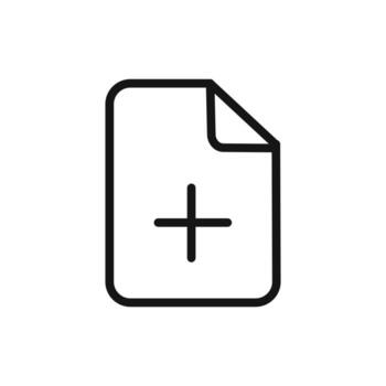 añadir nuevo documento icono lineal gráficos firmar vector
