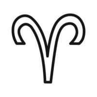 Aries zodiac sign icon linear graphics sign vector