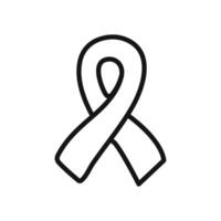Awareness ribbon icon linear graphics sign vector