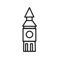 Big Ben icon linear graphics sign vector